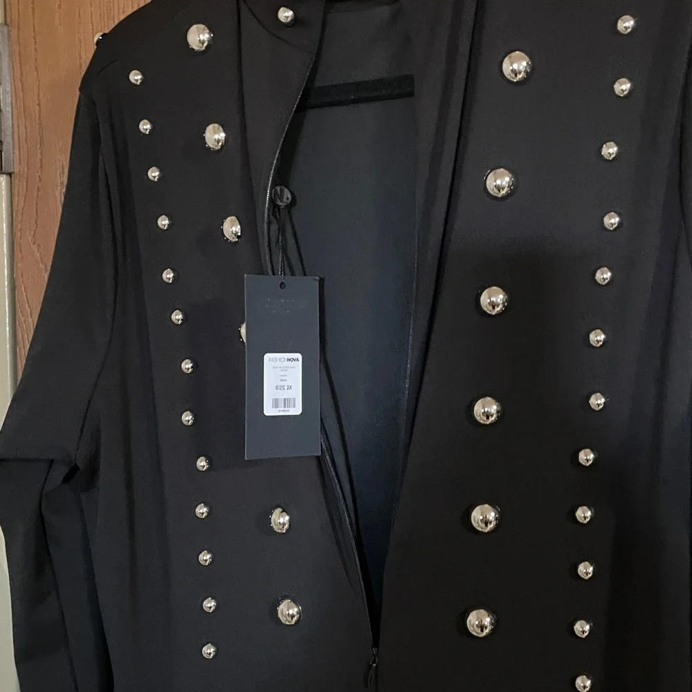 Fashion Nova Black Maxi Dress with GOLD STUD Accents - Picture 13 of 13